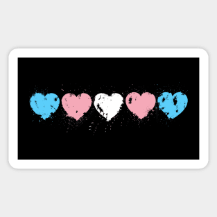 Rustic painted trans pride hearts Sticker